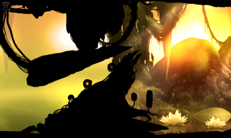Badland (Android) screenshot: Sometime you need to shrink to get through