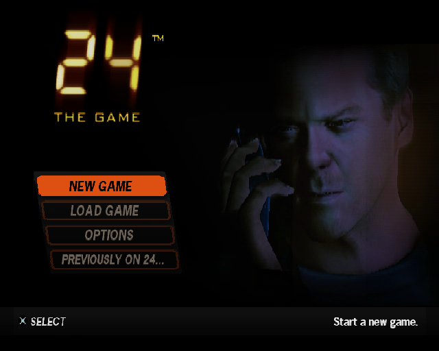 24: The Game (PlayStation 2) screenshot: In this game there's no scene setting animated sequence before the game's main menu.
