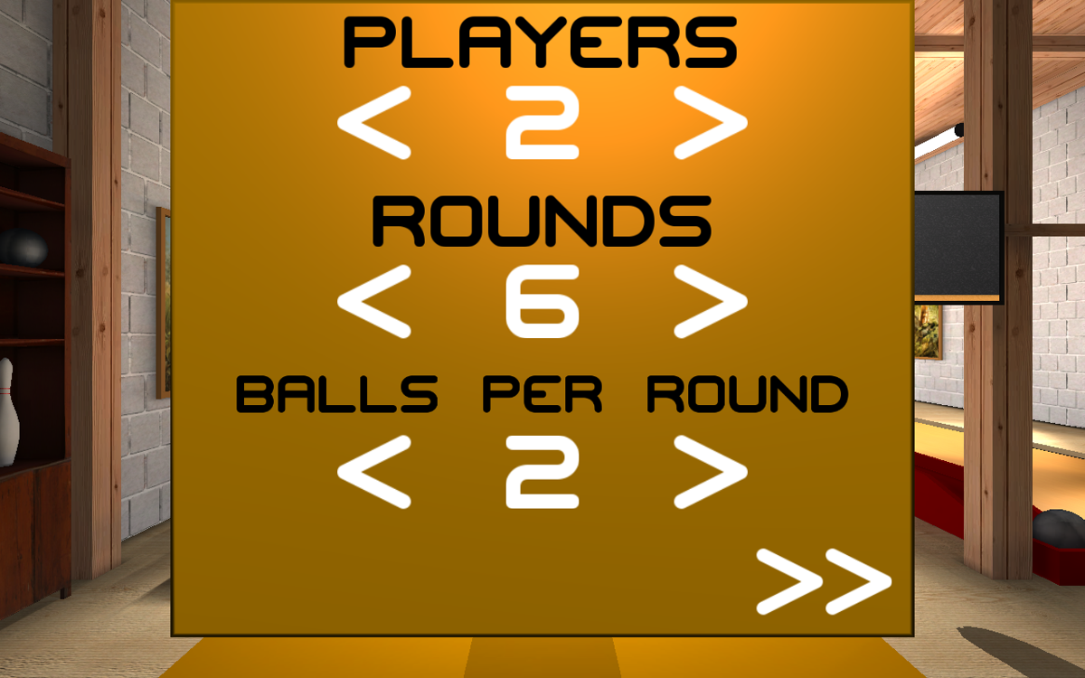 Ninepin Bowling (Linux) screenshot: Configuring a game with two rounds