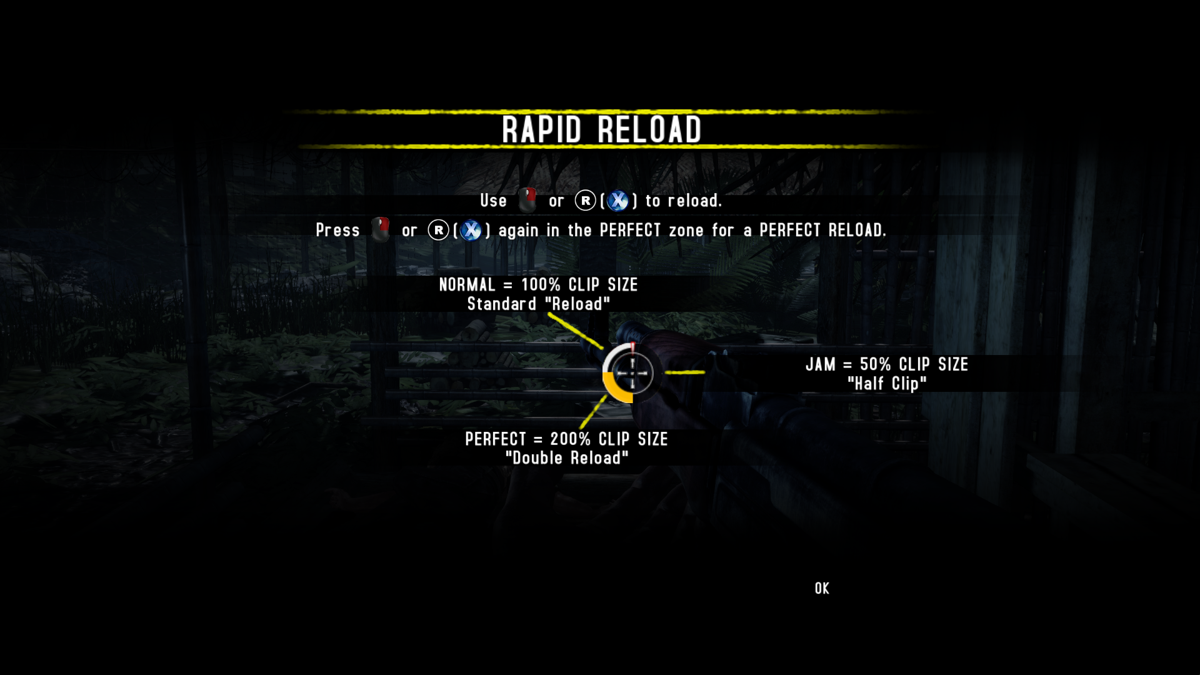 Rambo: The Video Game (Windows) screenshot: Reload tips