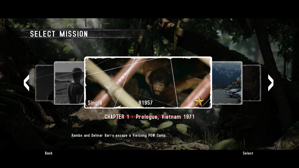 Rambo: The Video Game (Windows) screenshot: Any mission can be replayed