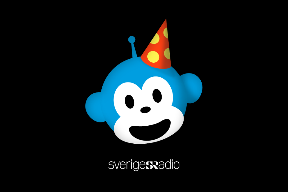 Radioapan: Banankalas! (iPhone) screenshot: Splash screen with Radioapan and the Sveriges Radio logo.