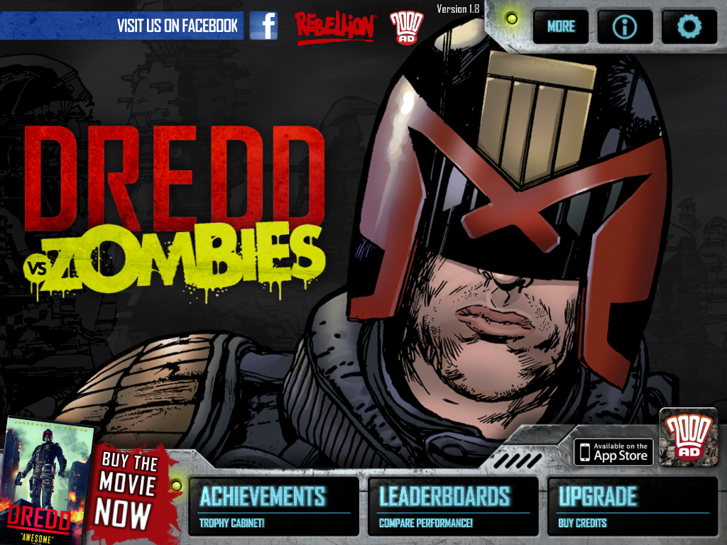 Judge Dredd vs Zombies (iPad) screenshot: Title screen