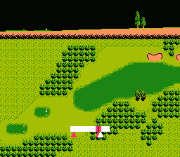 Bandai Golf: Challenge Pebble Beach (NES) screenshot: Ball in air