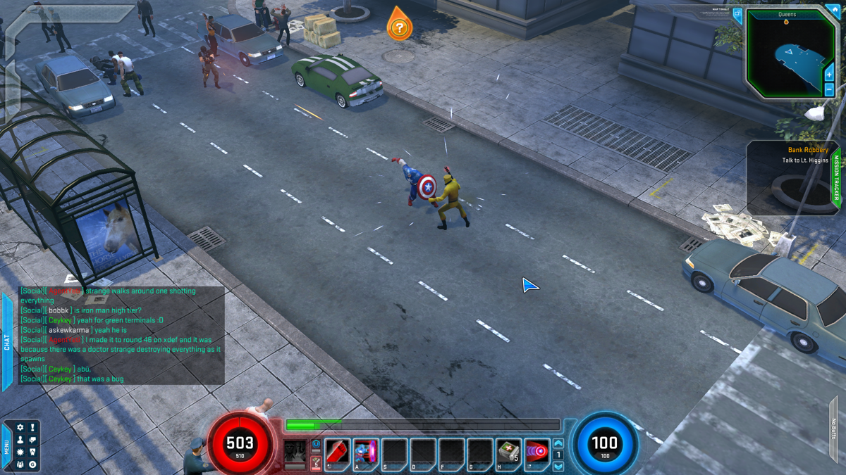 Marvel Heroes (Windows) screenshot: Fighting an enemy