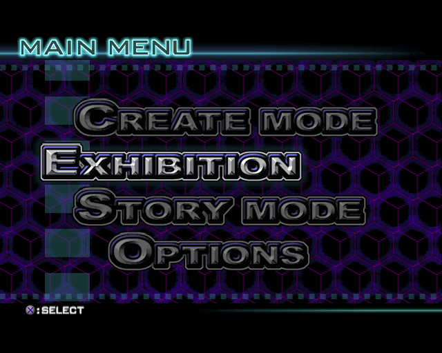 WWF Smackdown! Just Bring It (PlayStation 2) screenshot: The Main Menu. In this demo version of the game only the Exhibition match is enabled