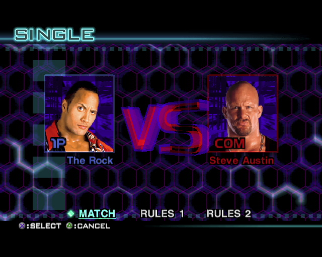 WWF Smackdown! Just Bring It (PlayStation 2) screenshot: Once the player has chosen their player the game selects an opponent. Demo version