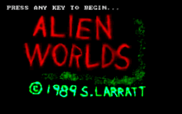 Alien Worlds (DOS) screenshot: Title Screen