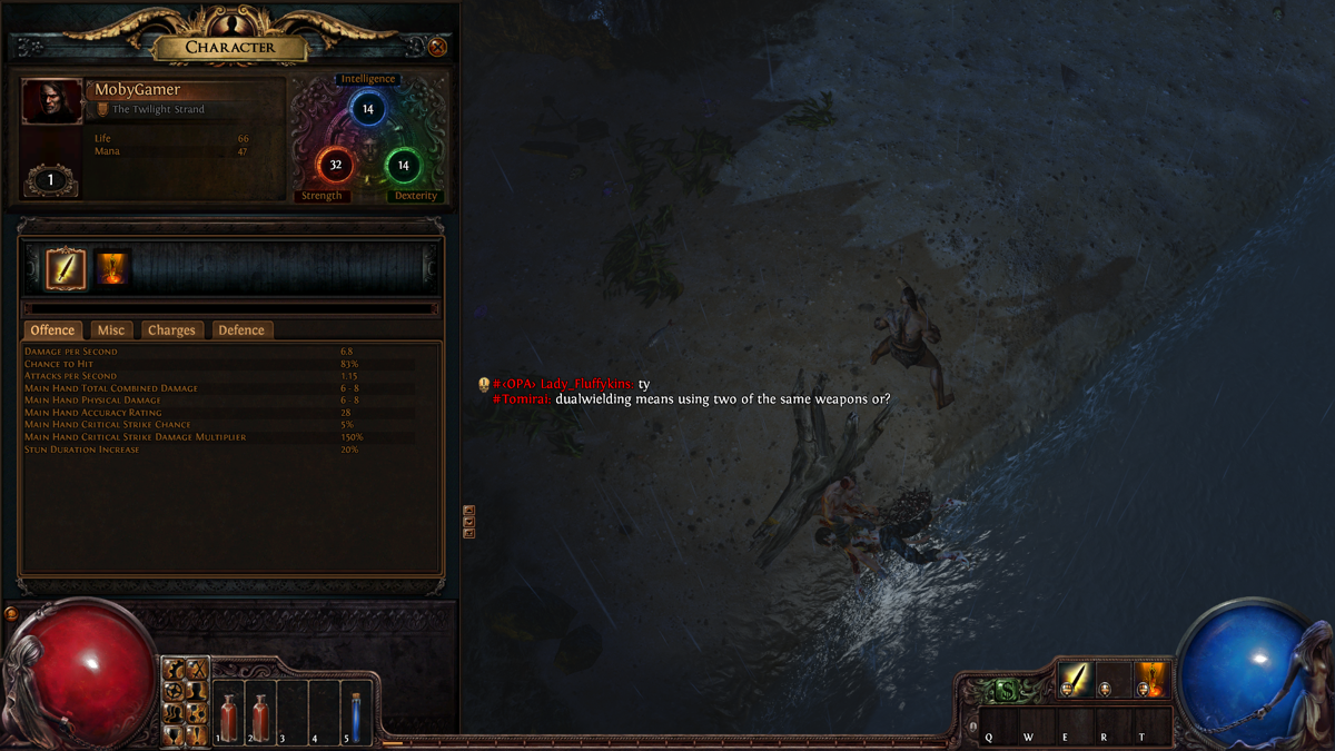Path of Exile (Windows) screenshot: Character stats