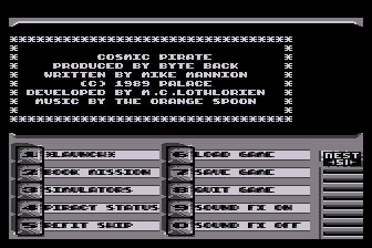 Cosmic Pirate (Atari 8-bit) screenshot: Title Screen