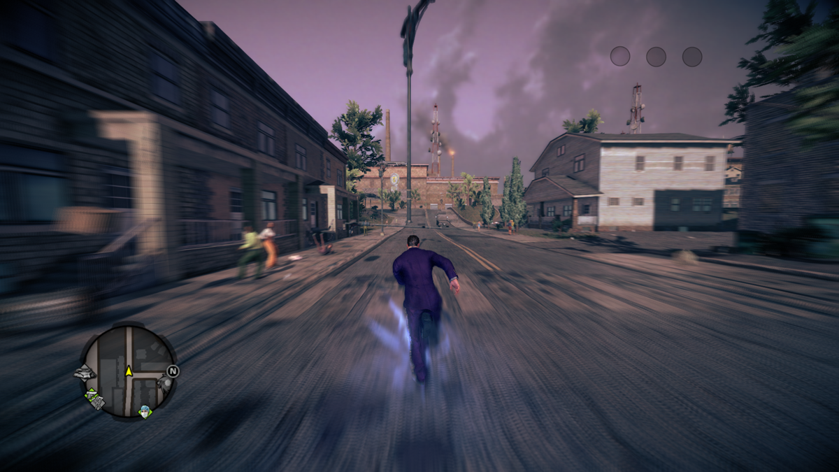 Saints Row IV (Windows) screenshot: Running through the streets of Steelport