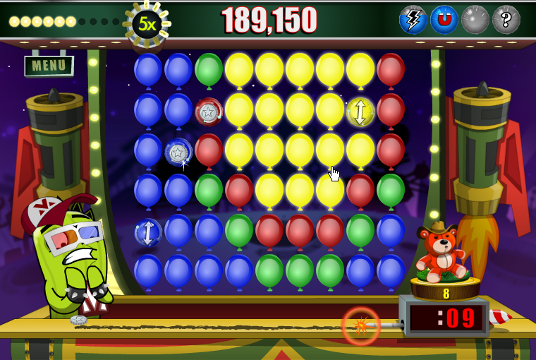 Screenshot of Poppit! Sprint (Browser, 2011) - MobyGames