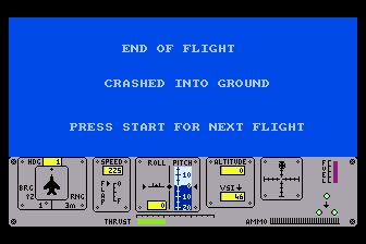 Fighter Pilot (Atari 8-bit) screenshot: I Crashed into the Ground