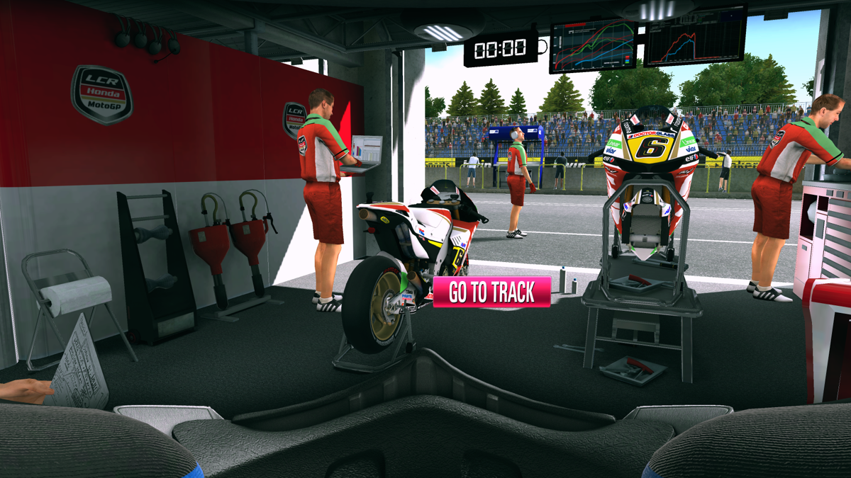 MotoGP 13 (Windows) screenshot: In the pits - about to start the race