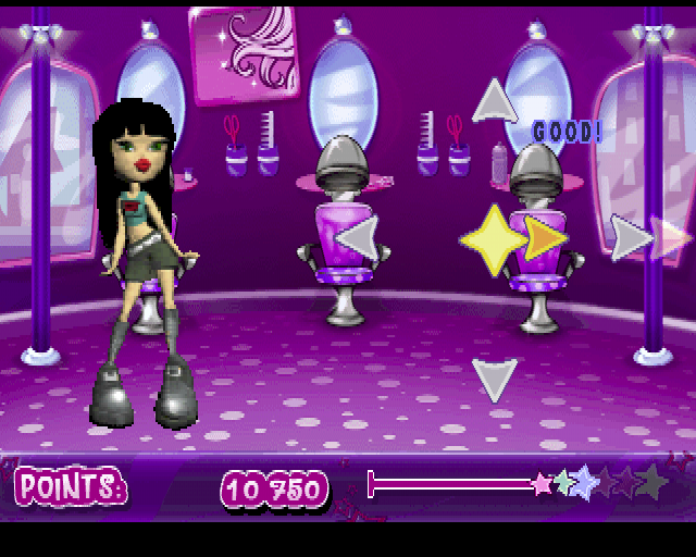 Bratz (PlayStation) screenshot: There's a different background to each song / level in the game