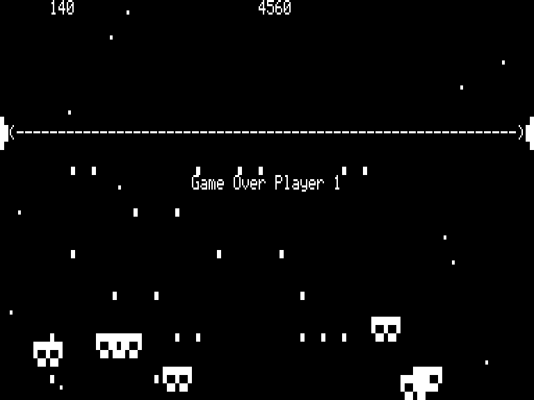Mad Mines (TRS-80) screenshot: Game over