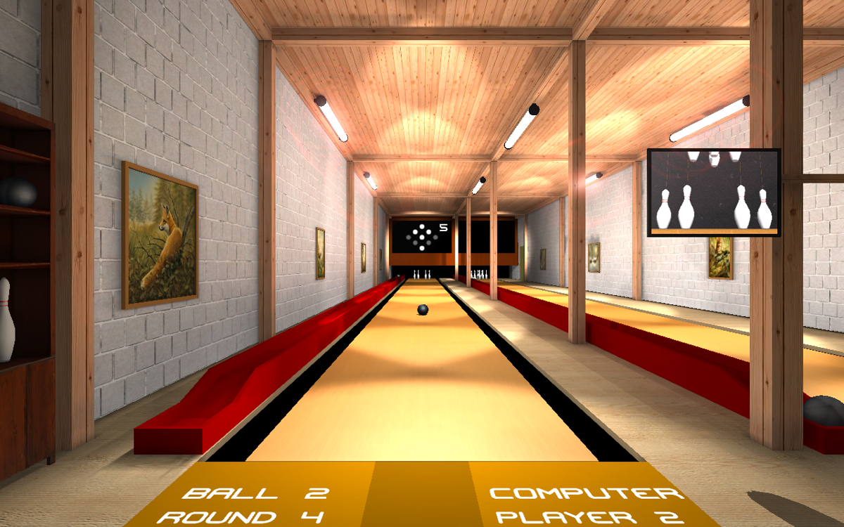 Ninepin Bowling (Linux) screenshot: This one will be difficult to hit in one shot...