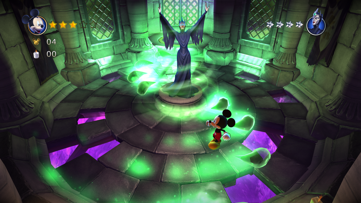 Castle of Illusion Starring Mickey Mouse (Windows) screenshot: A (long) fight with Mizrabel
