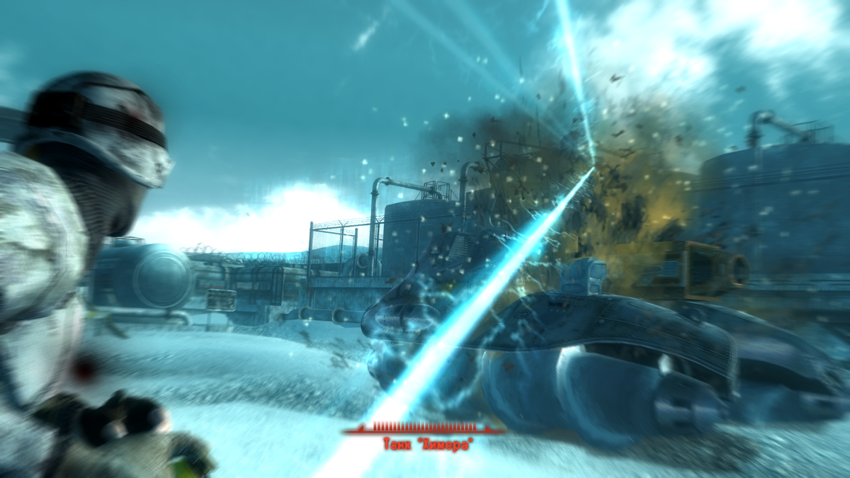 Fallout 3: Operation: Anchorage (Windows) screenshot: Attacking a Chinese tank