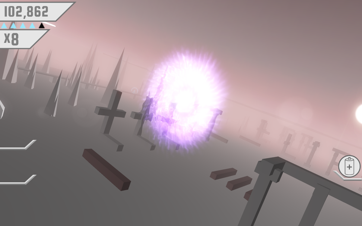Race the Sun (Windows) screenshot: Crash, but I had a purple item with an extra life.