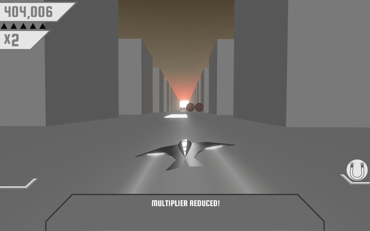 Race the Sun (Windows) screenshot: The sun is almost down and it is still a long way ahead.