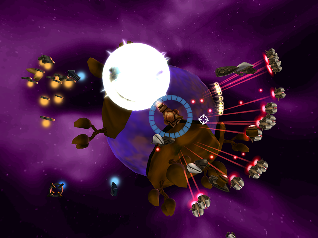 Planetary Guard: Defender (iPad) screenshot: Player has just respawned and is going for a revenge