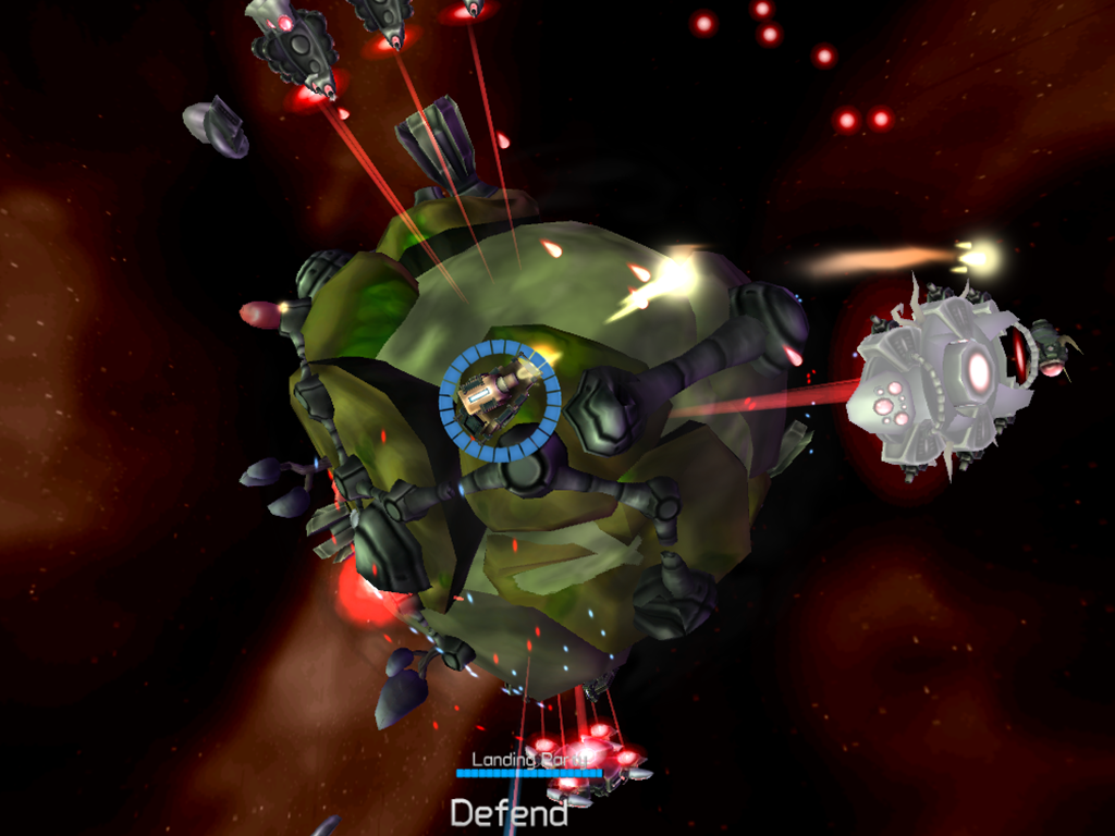 Planetary Guard: Defender (iPad) screenshot: Surrounded!