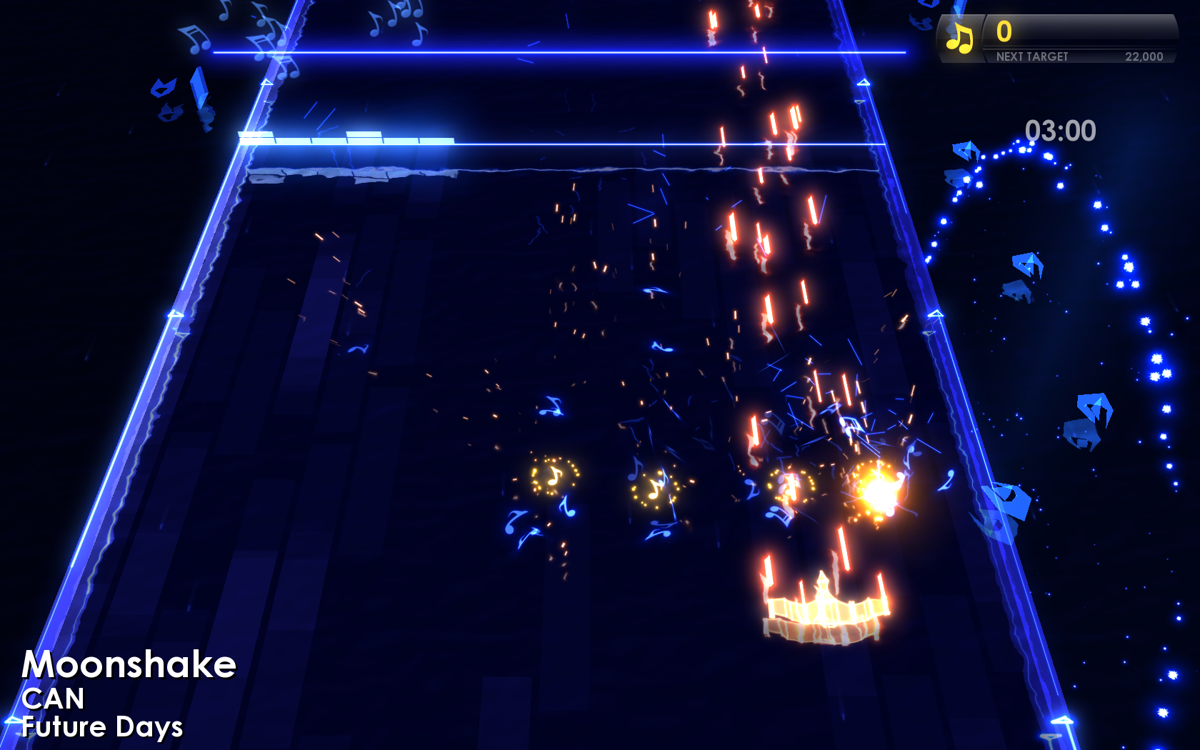 Symphony (Windows) screenshot: Blasting away at the enemies who leave inspiration after them