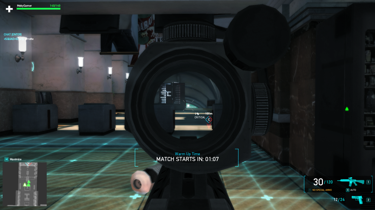 Tom Clancy's Ghost Recon: Phantoms (Windows) screenshot: When using weapon sights, the game switches to first-person