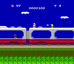 Challenger (NES) screenshot: Use your throwing knives to get past the bad guys.