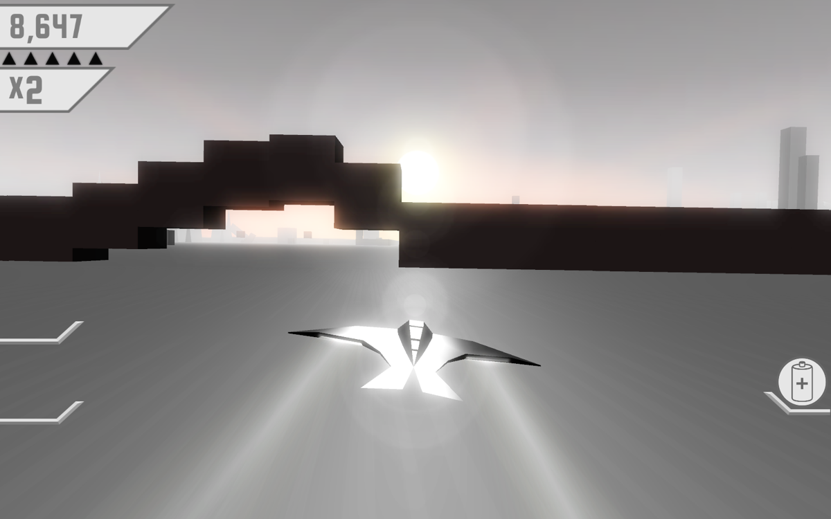 Race the Sun (Windows) screenshot: Move through the temporary gap.