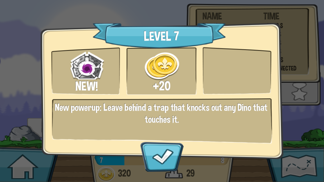 Dino Dash (iPhone) screenshot: Yeah level 7