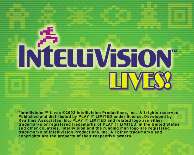Intellivision Lives! (PlayStation 2) screenshot: The game's title screen