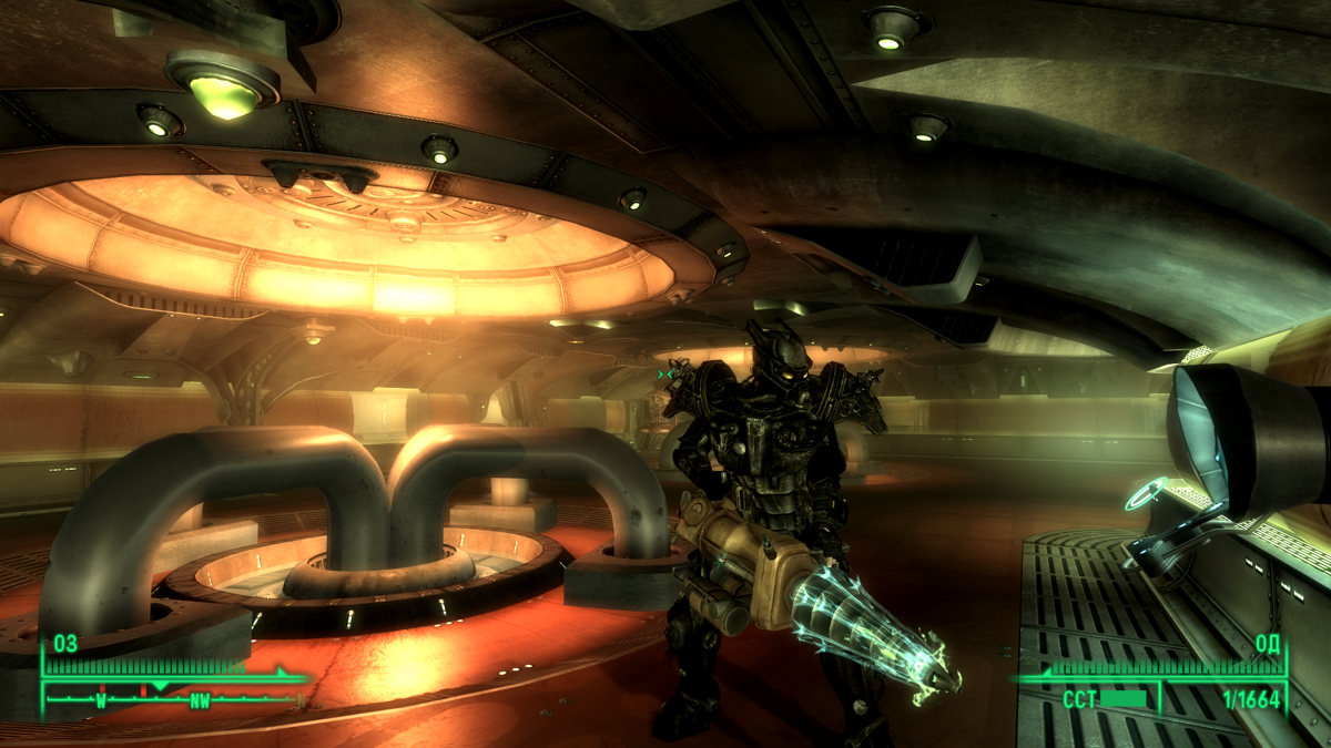 Fallout 3: Mothership Zeta (Windows) screenshot: Holding the drone cannon