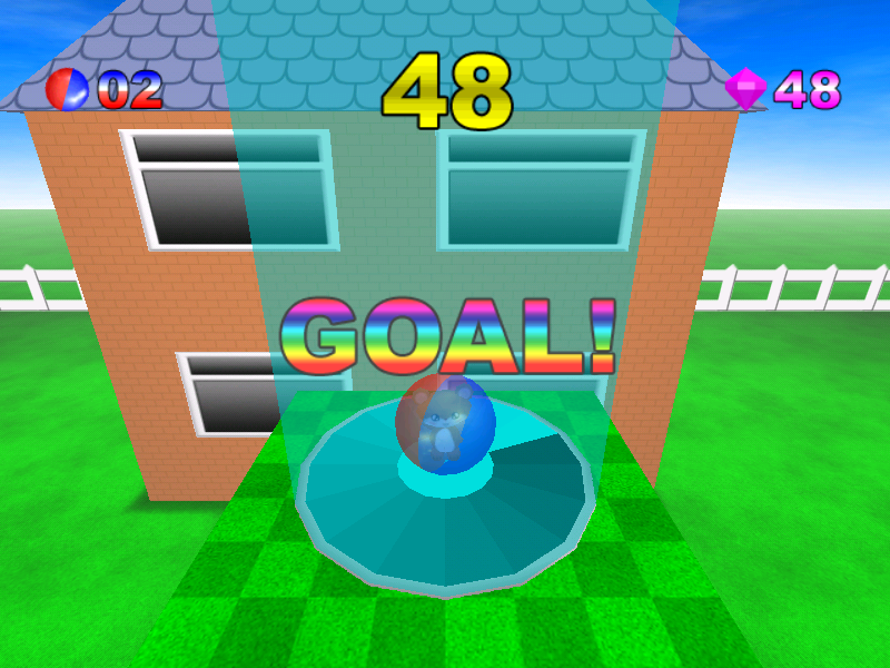 Super Gerball (Windows) screenshot: Easy difficulty: level 8 completed.