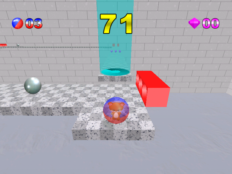Super Gerball (Windows) screenshot: Easy difficulty: watch out for the other balls (level 13).