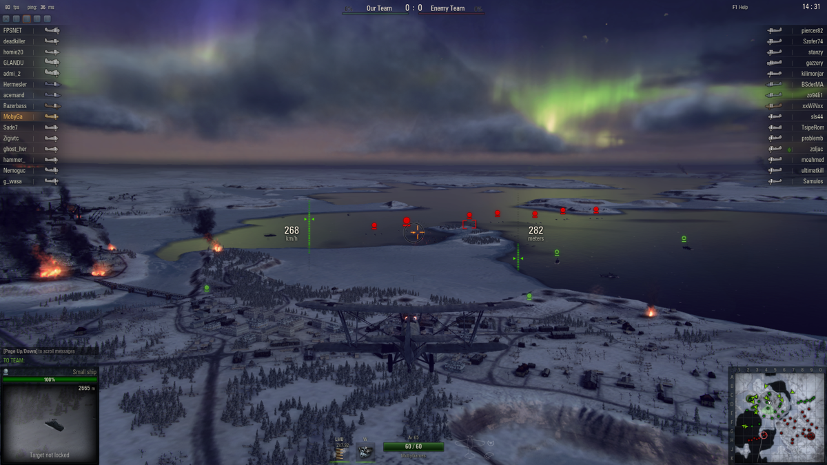 World of Warplanes (Windows) screenshot: Starting a match. Also on the screen: ground targets.