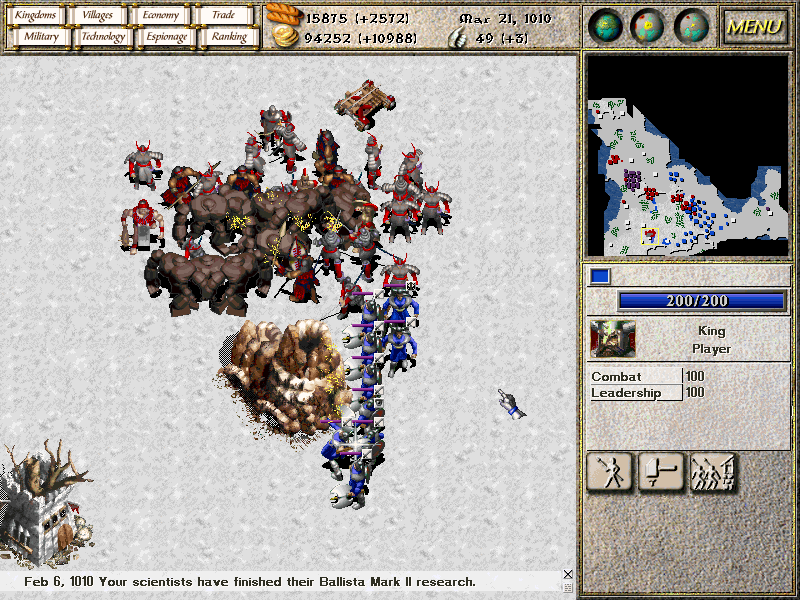 Seven Kingdoms: Ancient Adversaries (Windows) screenshot: An intense battle with the Rokken, a Fryhtan species that is apparently made of stone.