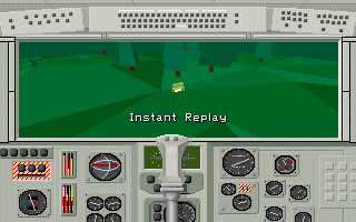 Backroad Racers (DOS) screenshot: Instant replay is available for any crashes.