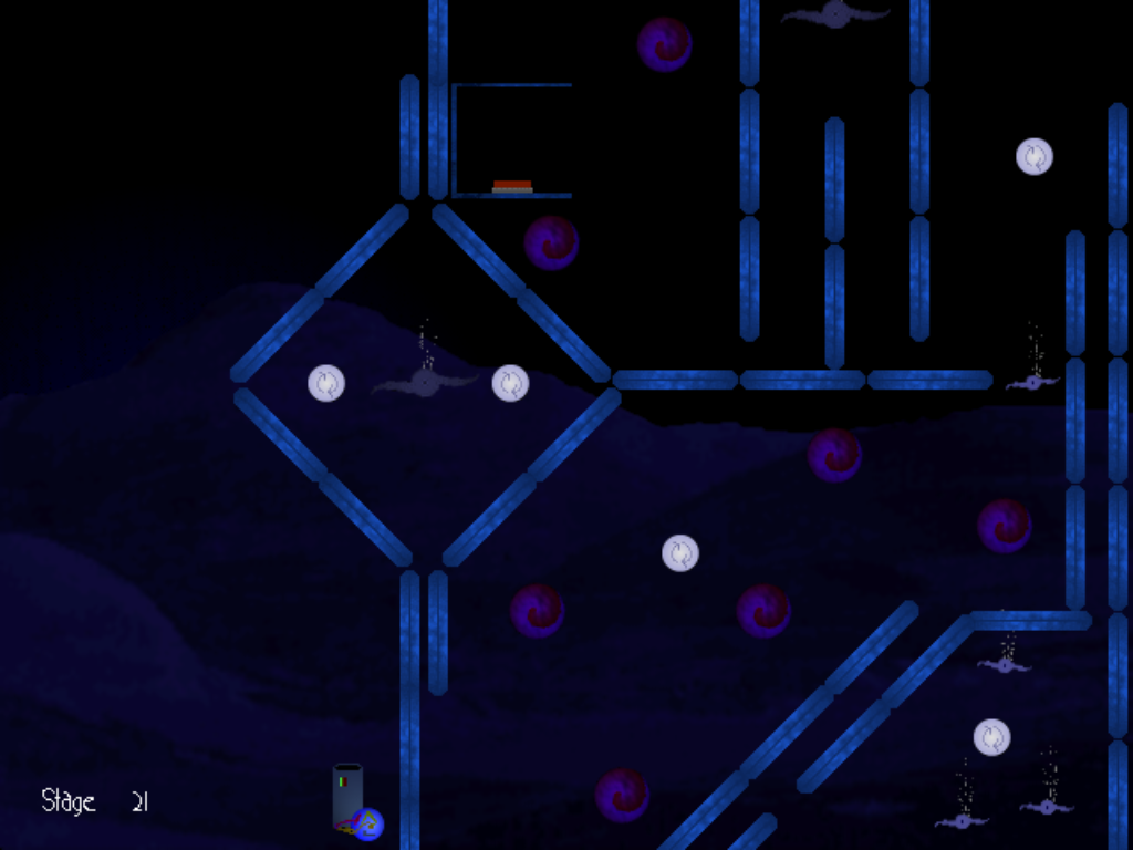 Liquisity (Windows) screenshot: You need to get through this entire obstacle course with one selzer ball
