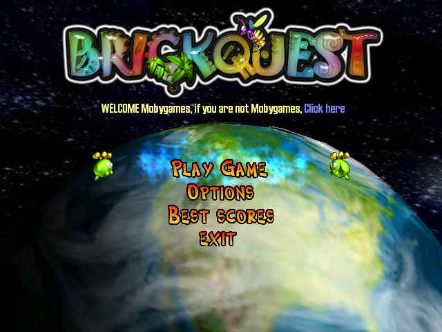 Brickquest (Windows) screenshot: Title and menu