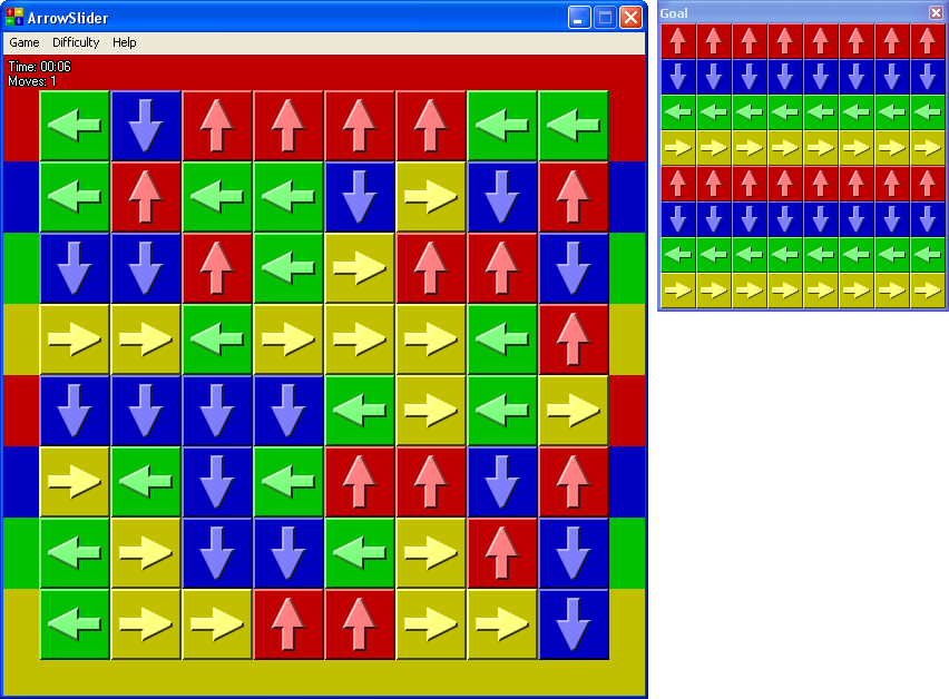 Arrow Slider (Windows) screenshot: Setting the grid size to maximum