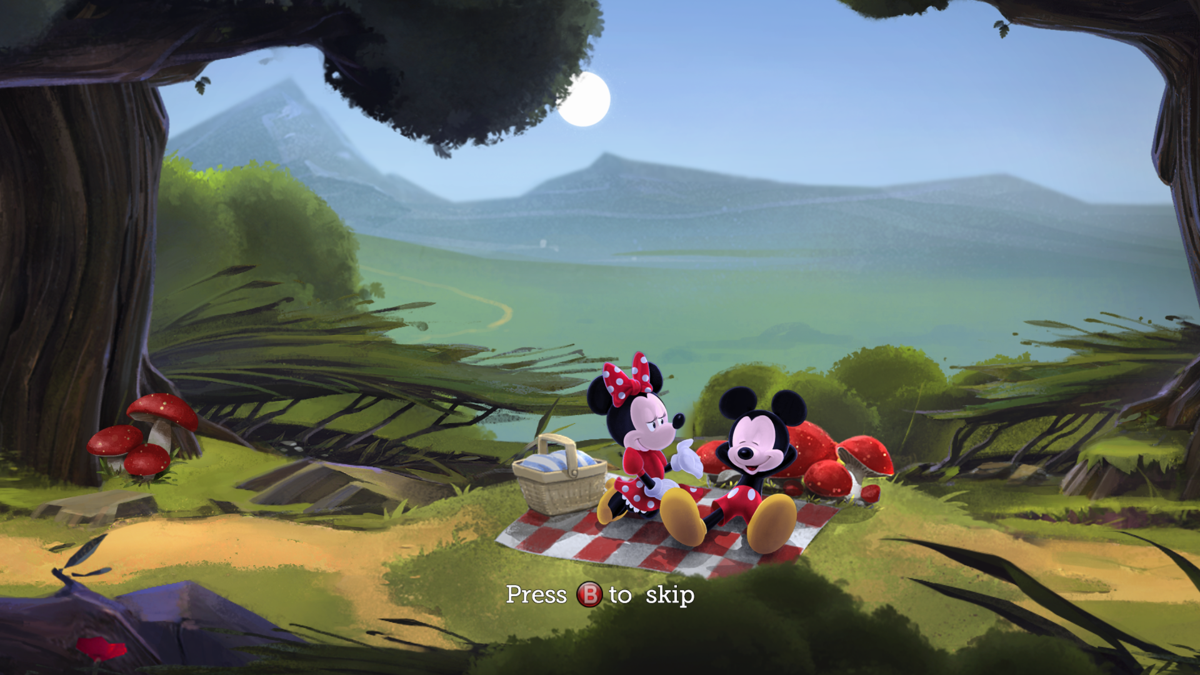 Castle of Illusion Starring Mickey Mouse (Windows) screenshot: Intro: Mickey and Minnie are having a good time