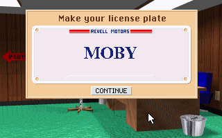 Backroad Racers (DOS) screenshot: Customize your license plate.