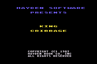 King Cribbage (Atari 8-bit) screenshot: Title Screen