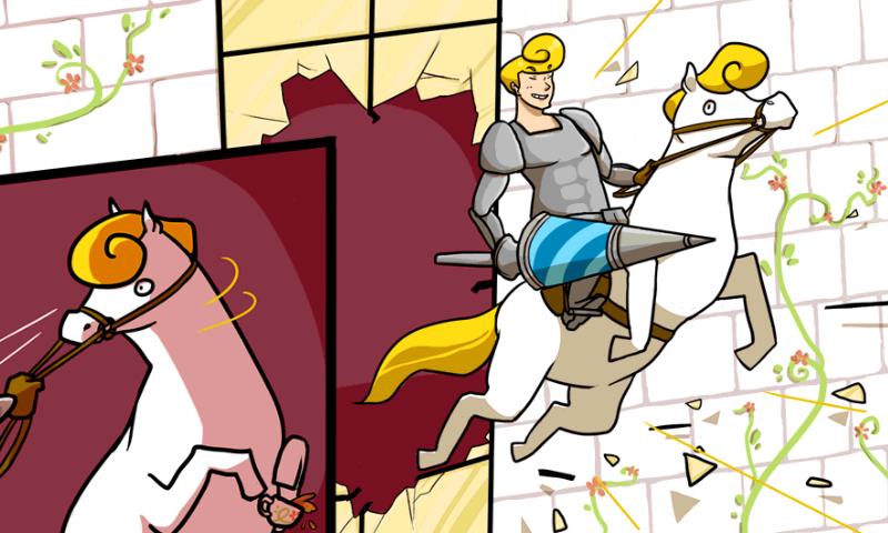 Sir Dashing (Android) screenshot: Our hero galumphing into action