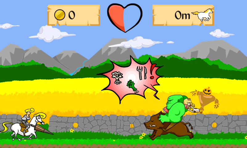 Sir Dashing (Android) screenshot: The troll abducting.