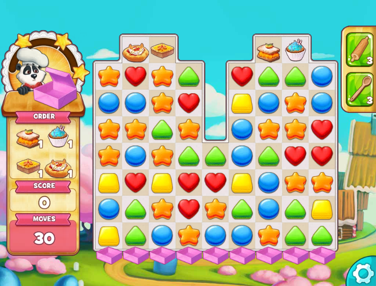 Cookie Jam (Browser) screenshot: I need one of each item.