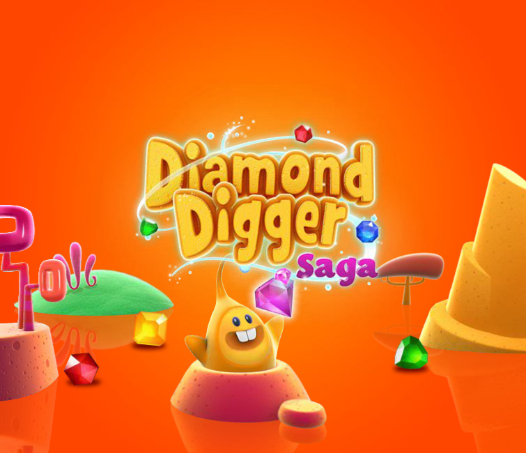 Diamond Digger Saga (Browser) screenshot: Title screen