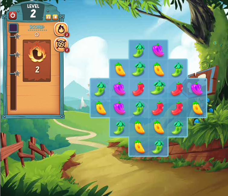 Pepper Panic Saga (Browser) screenshot: This is level 2